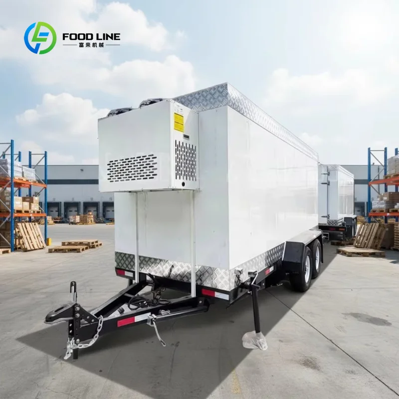 Customized Freezer Trailer For Sale 12ft Refrigeration Cold Room Storage Truck Fridge Trailer Cool Room Cooler Trailer