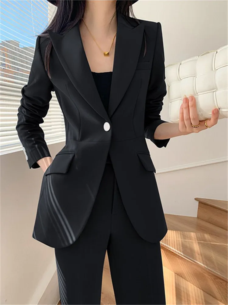 Women's Spring Autumn New Fashion Professional Suit Matching Set Korean Elegant Casual Blazers Pants Two Piece Female Clothing