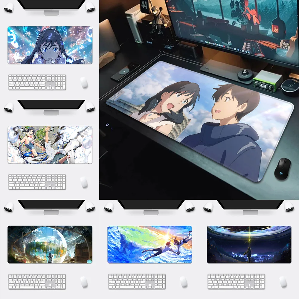 Anime Weathering With Yous Mousepad HD Printing Computer Gamers Locking Edge Non-slip Mouse Pad XXL90x40cm Keyboard PC Desk Pad