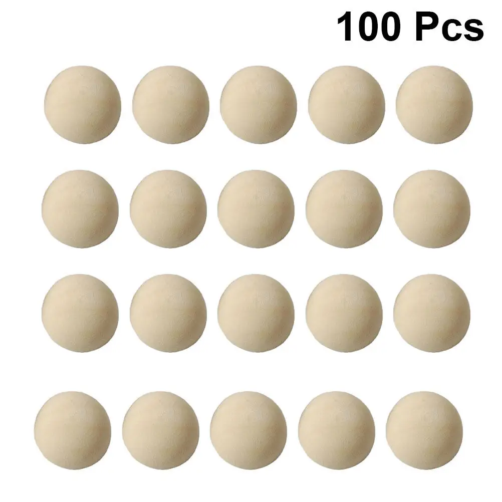 

100Pcs Half Wooden Balls 25Mm Unfinished Smooth Solid Craft Supplies for DIY Home Decor Party Props Art Projects Mini