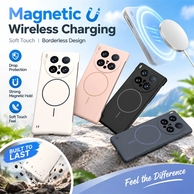 Ultra Thin Frameless Phone Cover - VIVO X200 Ultra X200Ultra 5G用ハードマグネティックケース、ラグジュアリー薄型携帯電話バックカバー、オリジナル耐衝撃フレームレスバッグ、コック