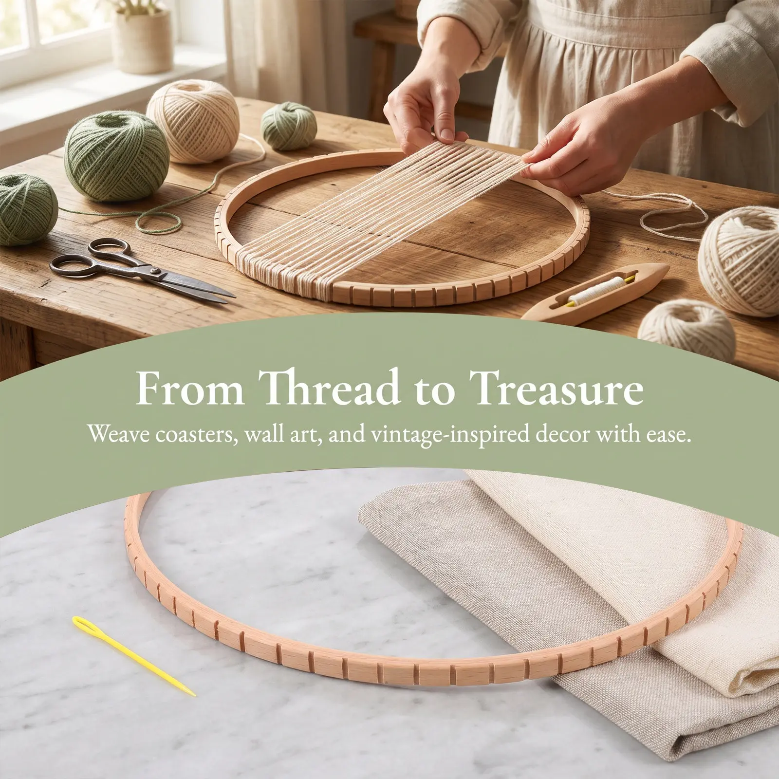 Round Wooden Knitting Loom 11  - Loom Weaving Frame recension och pris