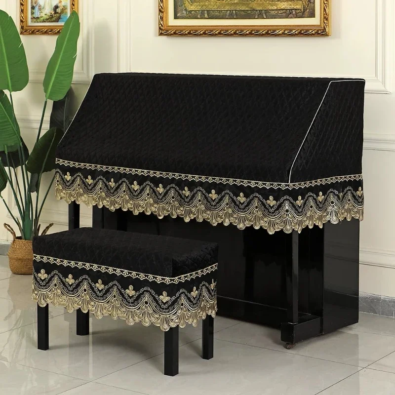 Thickened Diamond Shaped Quilted Piano Protective Cover Villa Living Room Single Piece Decorative Cloths Removable Dust Shield