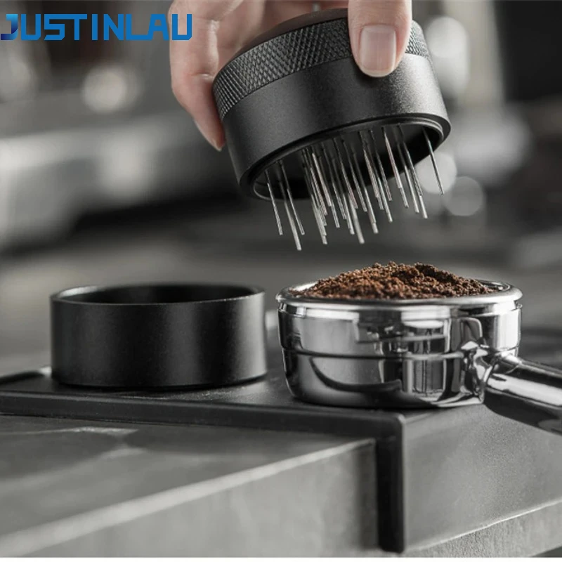 JUSTINLAU Espresso-Rührstab WDT-Werkzeug für 53mm Siebträger, Verstellbarer Kaffeepulver-Rührstab für Baristas