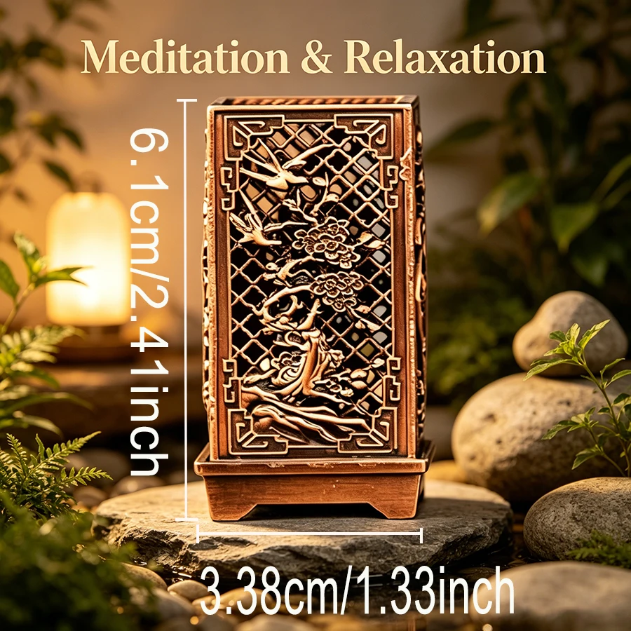 Chinese-inspired hollow metal incense burner Indoor aromatherapy furnace Christmas/Halloween/Easter/Diwali elegant home and tea