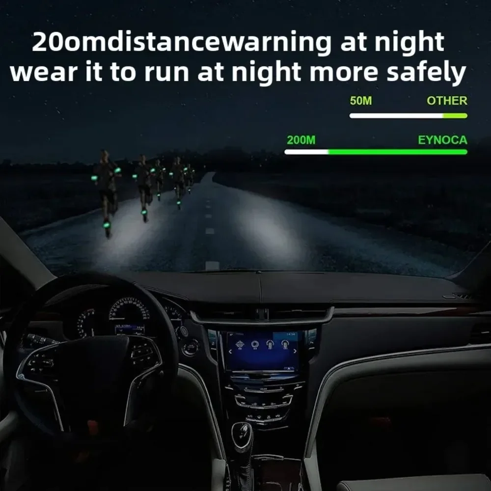 USB Rechargeable LED Armband Light, Flashing Safety Wristband for Night Running Cycling Walking, Reflective Sports Warning Belt