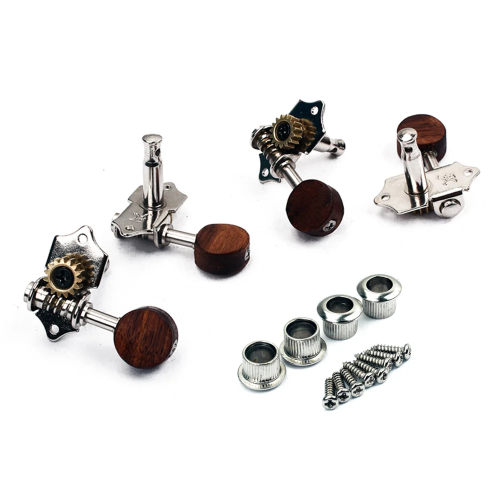 

Tuning Pegs 2R2L Tuning Pegs Metal Body Wooden Handle For Electric Guitar Durable Machine Heads Replacement