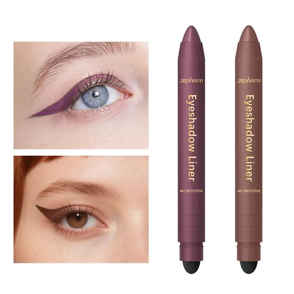 Este delineador de ojos dos en uno es suave, de secado rápido, que muestra el color, con un mango duradero. Delineador de ojos de doble cabeza y e K1N8