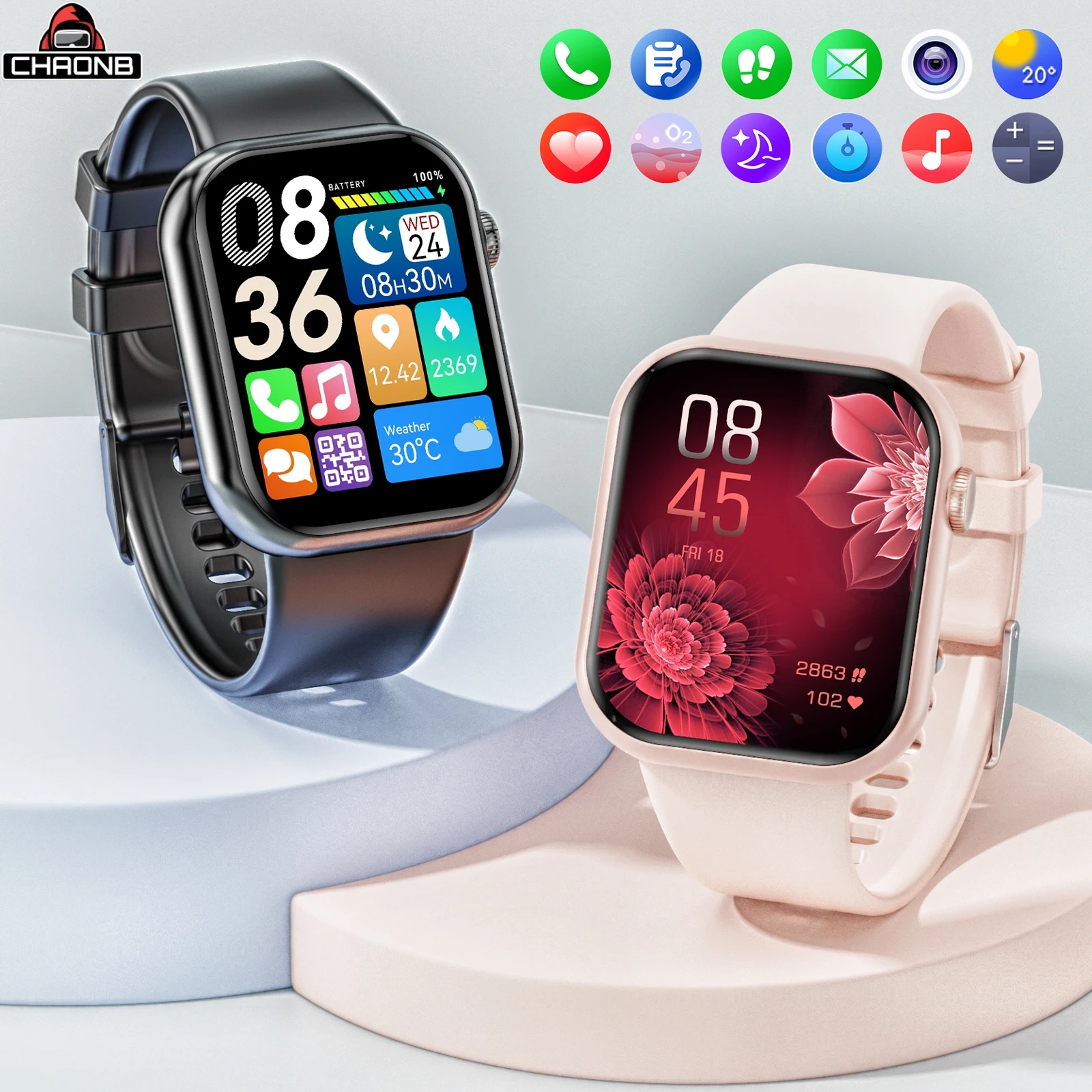 Calories Fashion Smartwatch Phone Connection Bluetooth Call 1.85 High Definition Screen Sports Watches The Gift To Men And Women