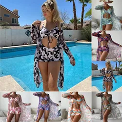 Swimsuit Ladies Three Piece Split Bikini Sexy High Waist Swimsuit Long Board Shorts for Women