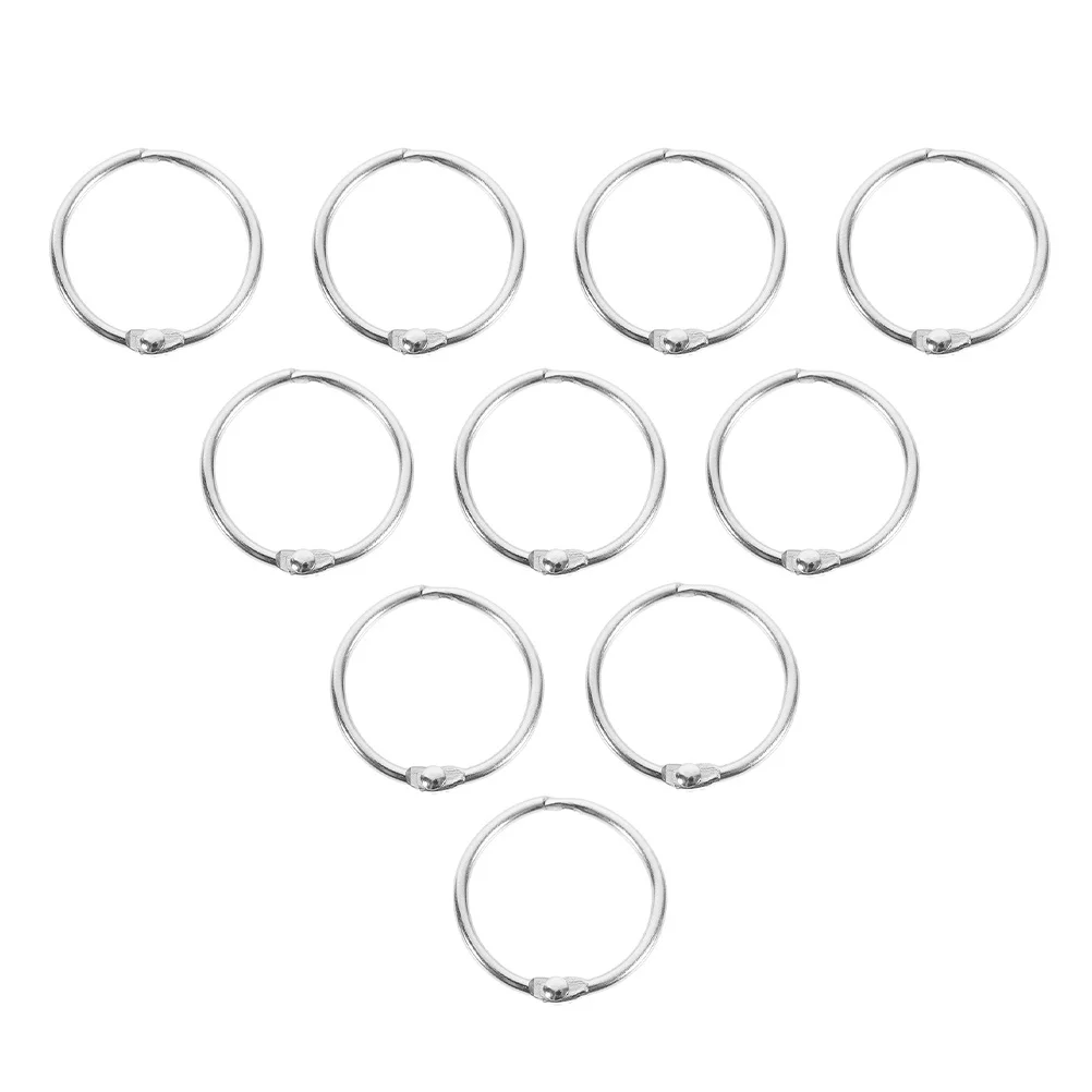 20pcs Binder Rings Metal Loose Leaf Rings For Notebooks Diy Crafts Clasp Fasteners Book Binding Supplies Ring Clips