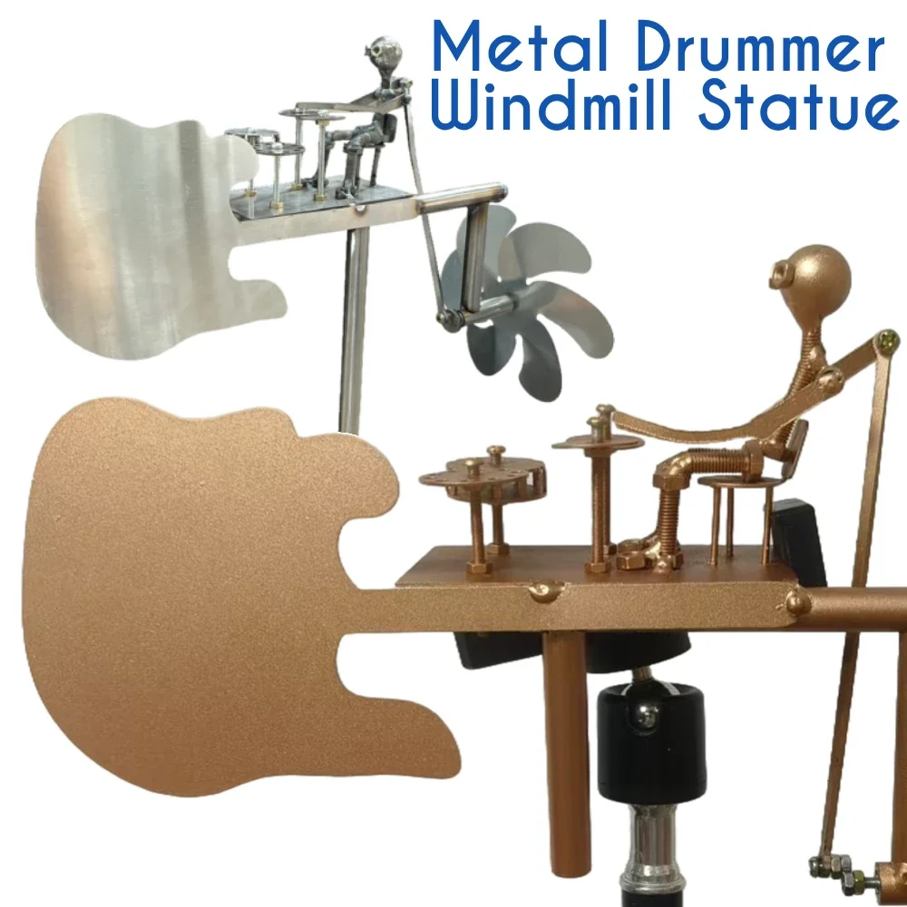 

Percussionist Music Figurines and Statues Beat The Drums with The Wind Outdoor Wind Sculpture for Yard Lawn Garden Patio Decor