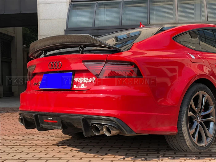 R style High quality real carbon fiber material spoiler For Audi A7 S7 RS7 2013- 2018 Carbon Fiber Rear Spoiler Trunk Wing