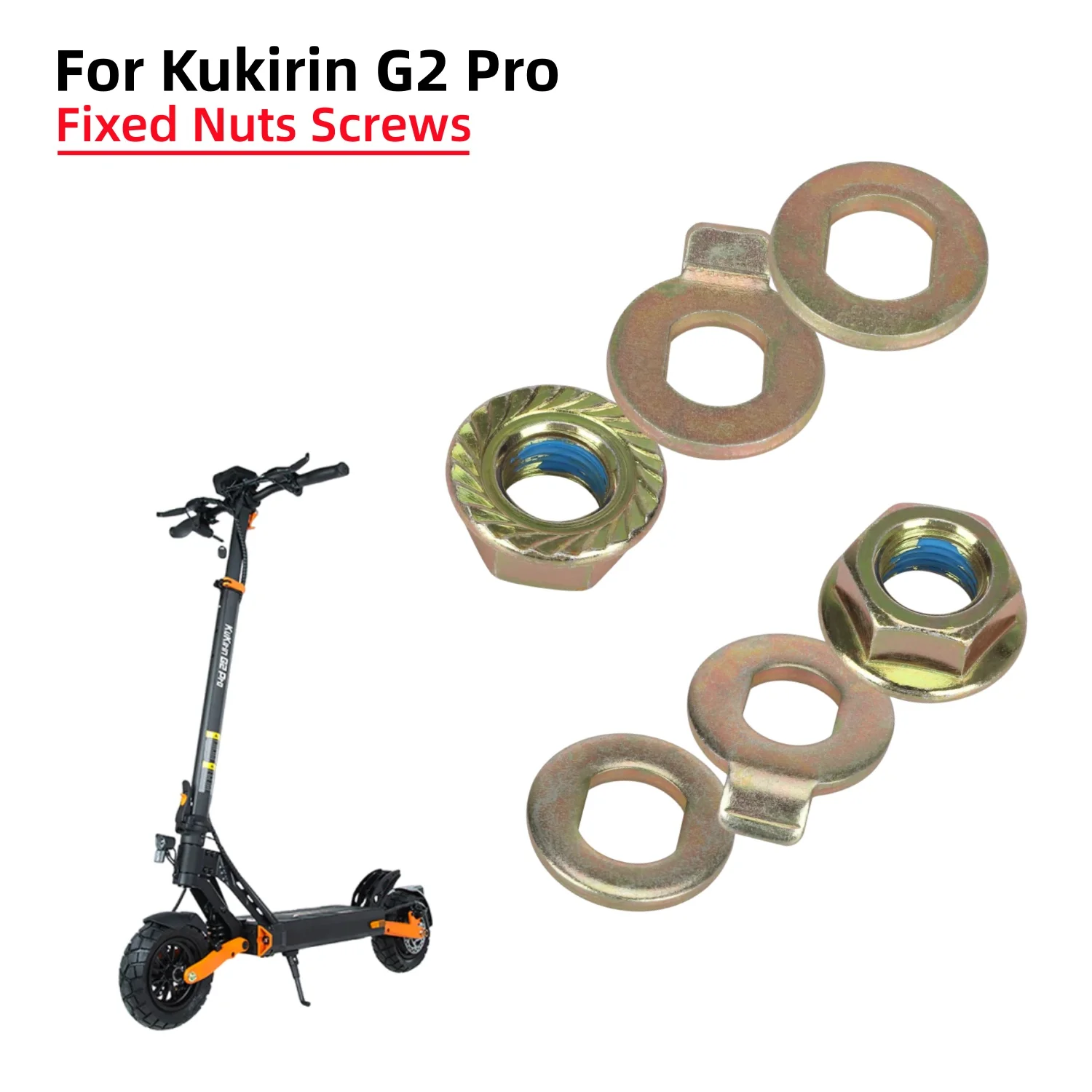 Para Patinete Elétrico Kukirin G2 Pro: Porcas e Parafusos Fixadores Duráveis para Motor e Roda, Parafusos de Aço Inoxidável com Diâmetro Interno de 12mm