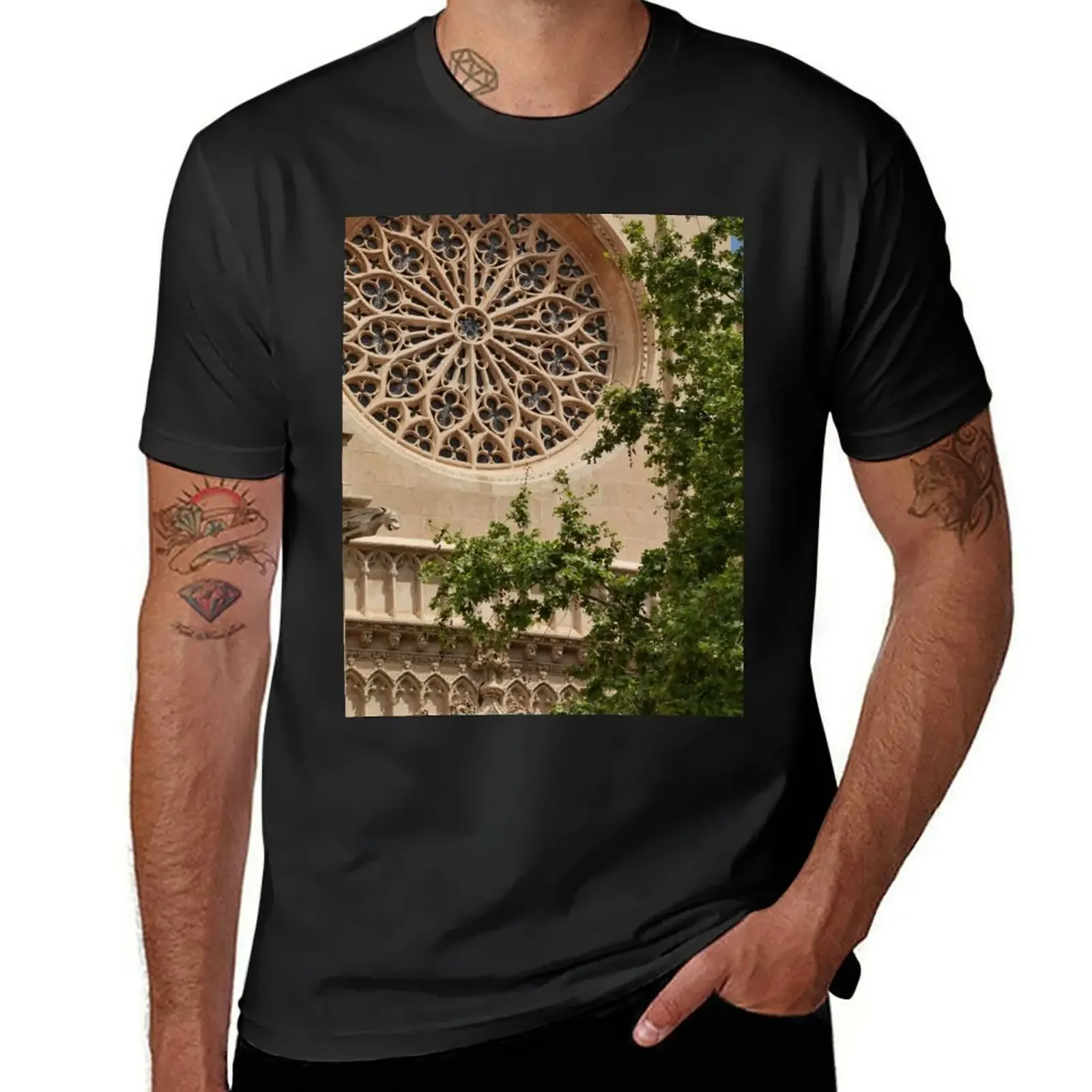 

Rose window in Alcudia Mallorca T-Shirt anime tshirt customs tee shirts for men