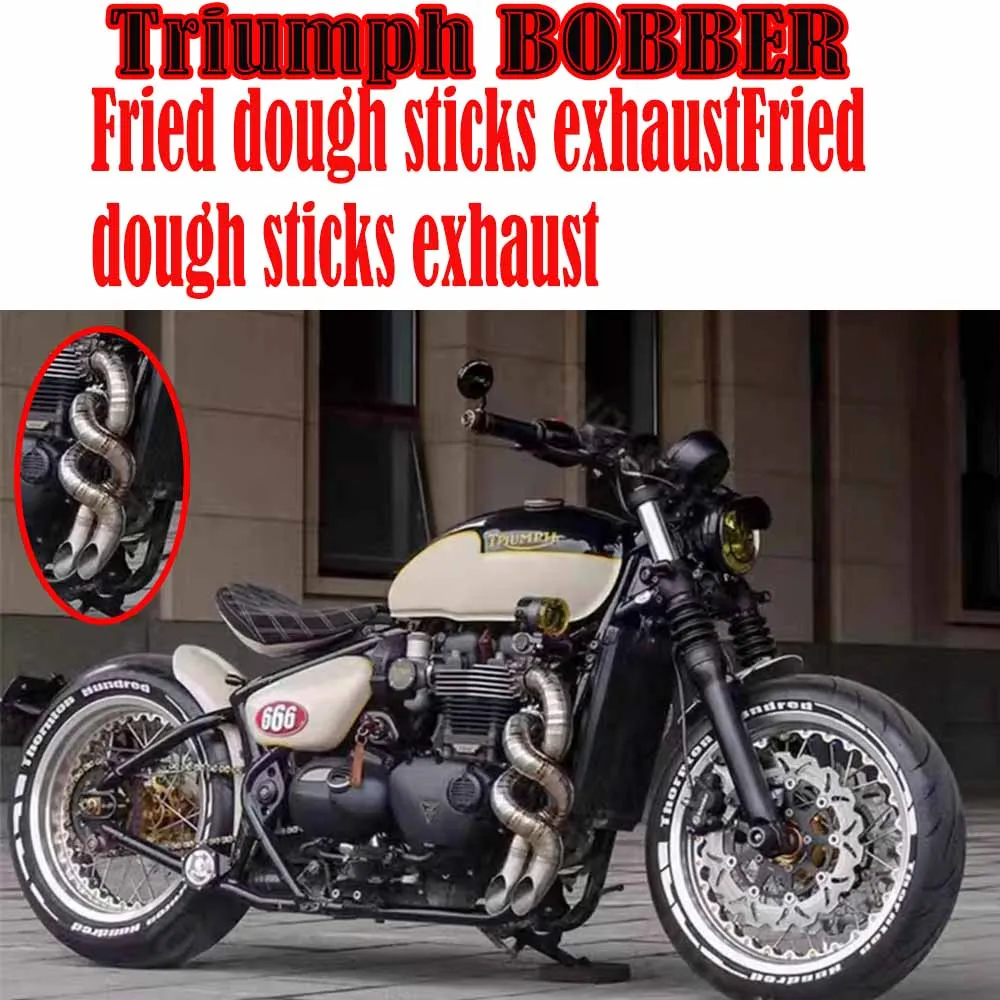 

For triumph bobber titanium Fried Dough Twists exhaust Burnout exhaust