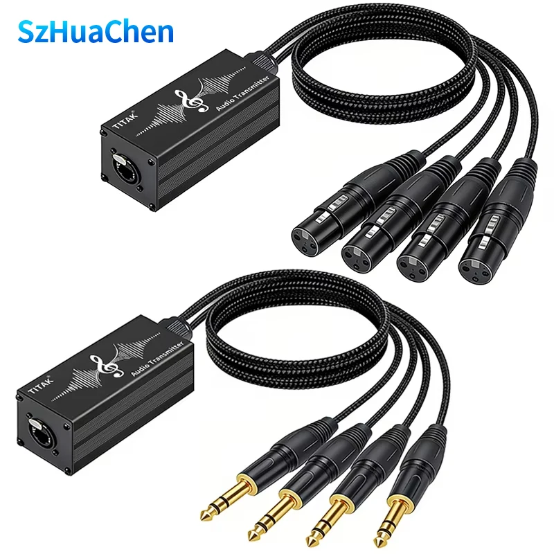 

4 Channel 3Pin XLR Audio/DMX Over Network Cable to RJ45 Extender for Stage Sound Lighting and Recording Studio