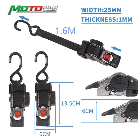 스테인레스 스틸 코팅 S 후크 자동 리트랙트 래칫 스트랩, 셀프 래칫 스트랩, MOTO4U 볼트, 1 개