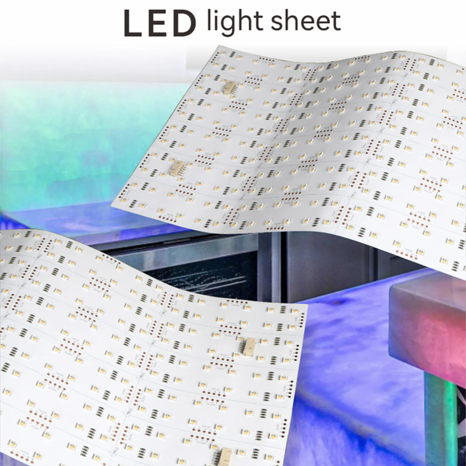 20 Set LED Backlight Sheet RGB 36W 245x500mm Flexible Cuttable Connectable LED Panel Sheet with Connector and Adhesive for Home