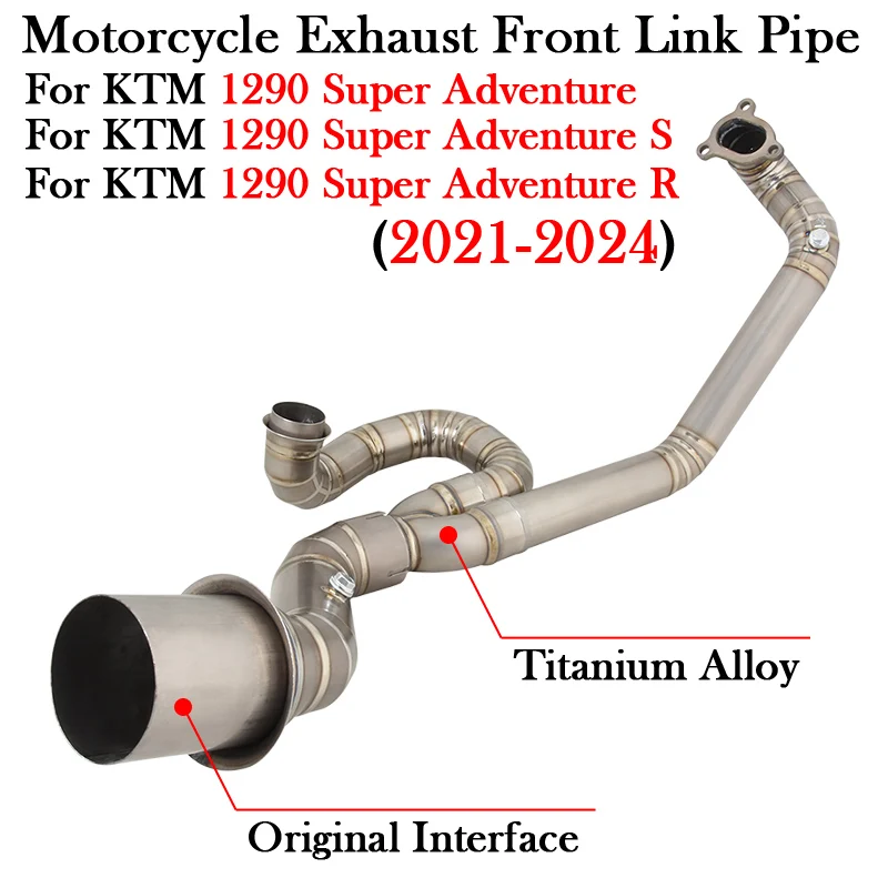 

Slip On For KTM 1290 Super Adventure R S 2021 2022 2023 2024 Motorcycle Exhaust Modified Escape Titanium Alloy Front Link Pipe