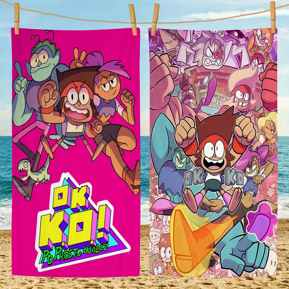 

O-OK K.O. Anime Beach Swimming Towel Soft Absorbent Washcloth Children's Gifts For Kids Travel Camping Gym