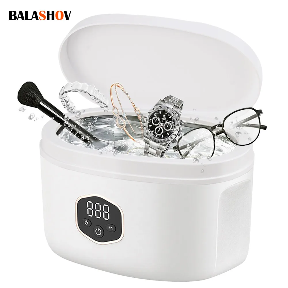 

Портативный ультразвуковой очиститель, детали ювелирных изделий, очки, протез, вставные зубы, часы, стиральная машина, частота ванны, вибрация, 600 мл