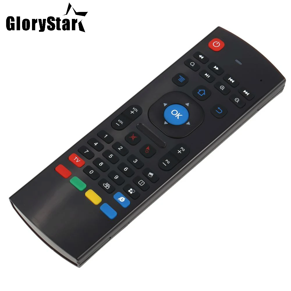 GloryStar-Control remoto de 2,4G, giroscopio Fly Air Mouse, Mini teclado inalámbrico de mano, aprendizaje IR para Android TV Box HTPC PC