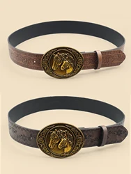 Western Denim Retro Belt, Fashionable Casual Women's Belt, Retro Printed Belt, Classic Decorative Belt, Daily Commuting College