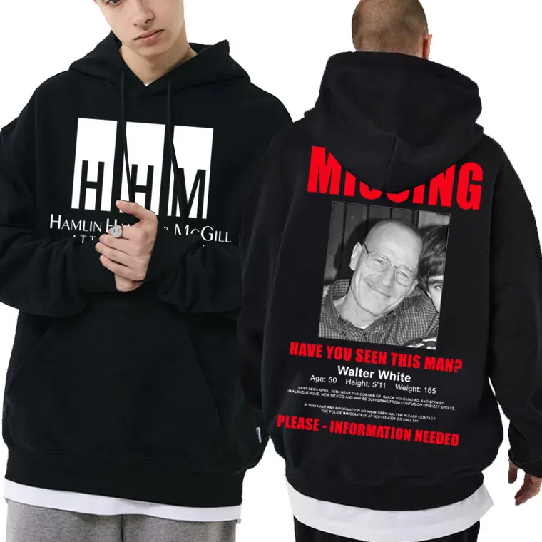 

Better Call Saul Primt Hoodies Tracksuit Heisenberg Breaking Bad Missing Sign Hoodie Men Women Fashion Fleece Casual Sweatshirt