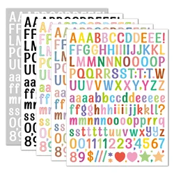 Colorful Numbers Stickers Self-Adhesive Vinyl 26Alphabet A-Z Planner Sticker Waterproof For Kids Mailbox,Address Number,Card,Cup