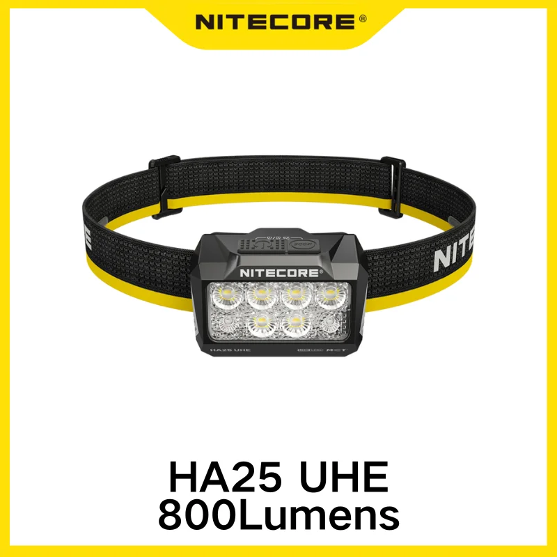 Nitecore HA25UHE Multiple Color Temperatures Outdoor Headlamp + HLB1500 Rechargeable Battery Lightweight 800 Lumens Running