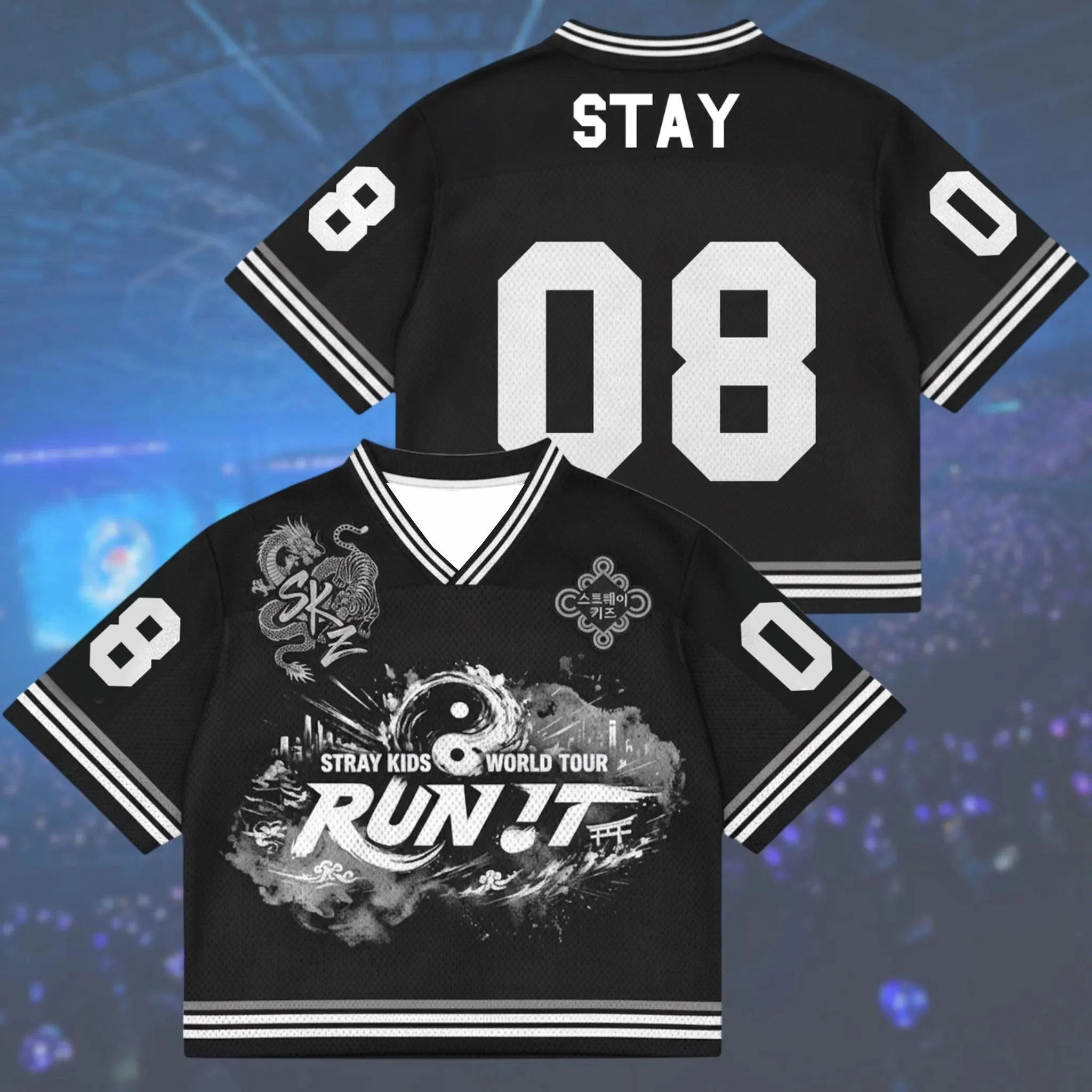2026 Kpop Stray Run It 2026 World Tour Fan-Support-Service Modisches, lässiges, koreanisches, neutrales, dünnes, schnell trocknendes T-Shirt – Detail 11