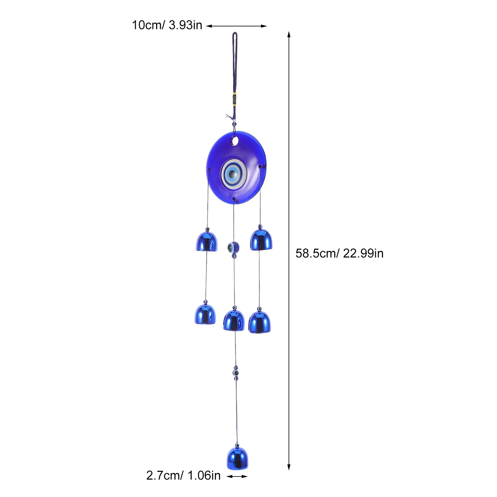 Demon Eye Wind Chime Decorative Hanging Bell for Bedroom Living Room Balcony Spiritual Protection Feng Shui Home Decor
