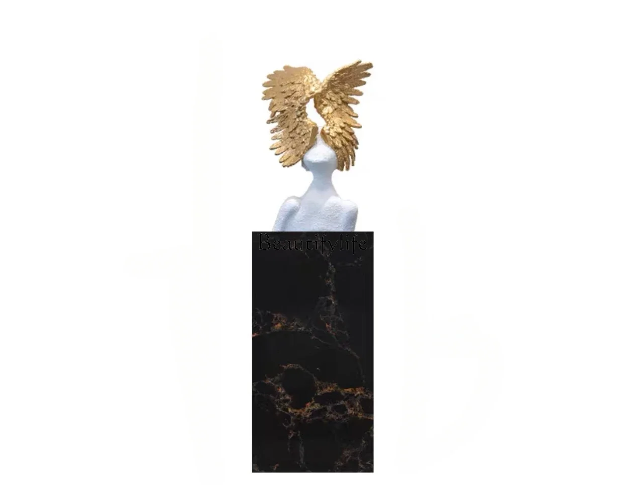 Modern light luxury floor ornaments, wing angel sculpture, figure entrance soft decoration