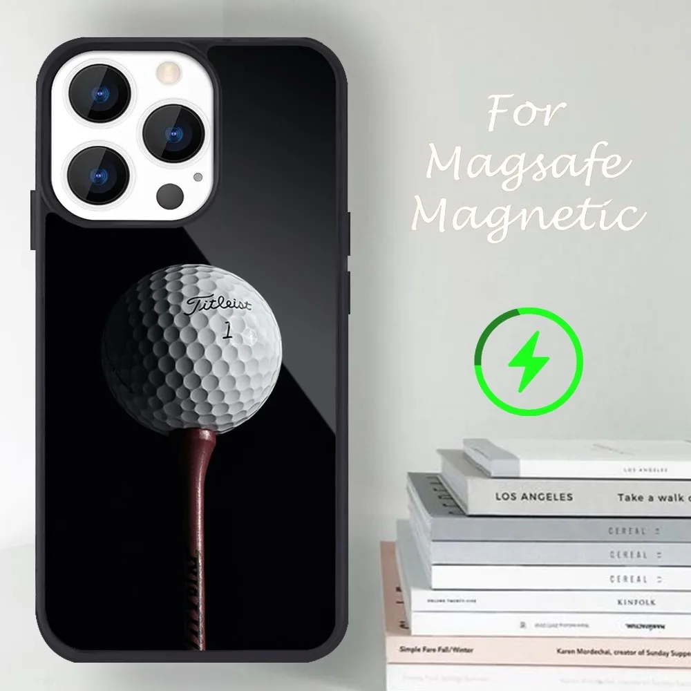 Sport Golf Ball Phone Case For iPhone 14 13 12 11 15 Pro Max Magsafe Magnetic