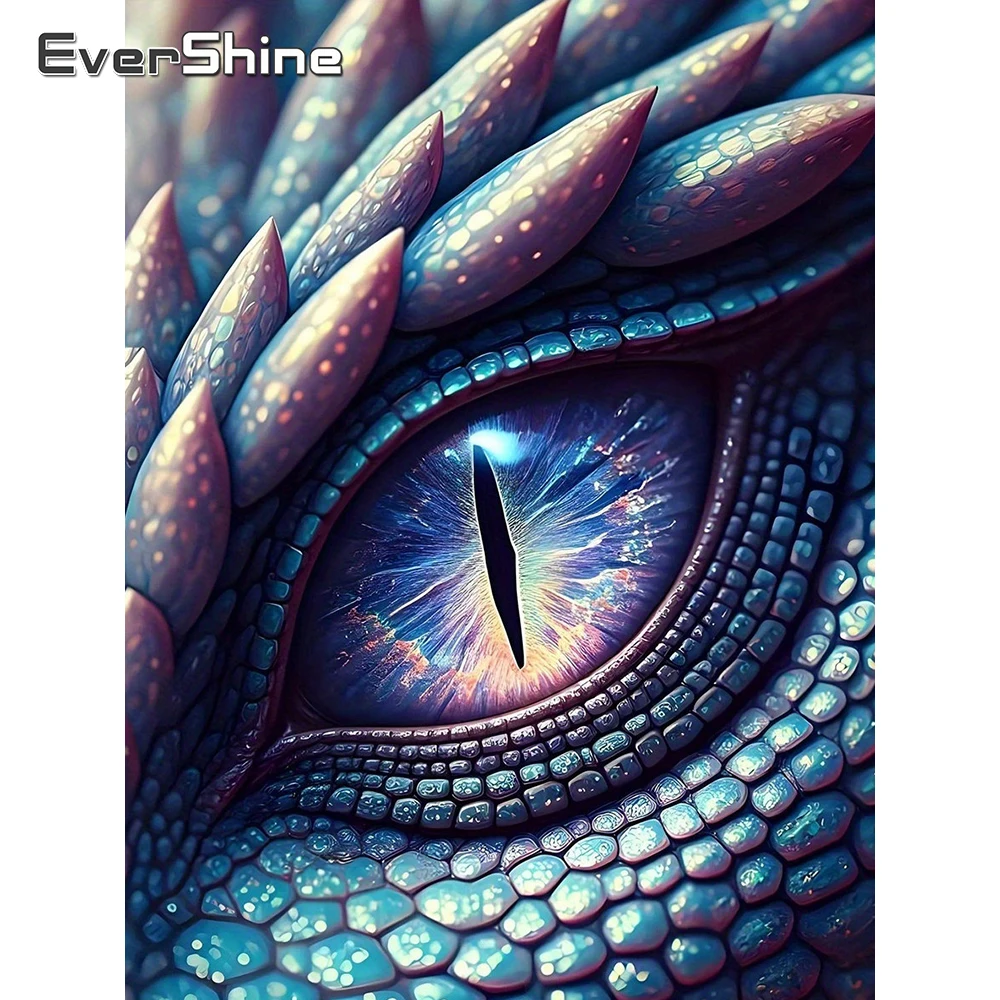 Evershine Diamant-Stickerei, Drachenauge, volles Quadrat, DIY-Set, Gemälde, Tierbild, Strasssteine, Mosaik, Wanddekoration
