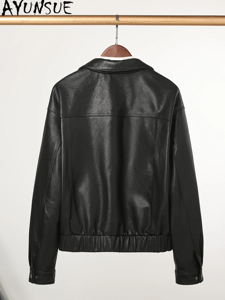 AYUNSUE 100% véritable peau de mouton veste femme 2025 automne mode moto veste en cuir femme vêtements de haute qualité 가자켓 킹