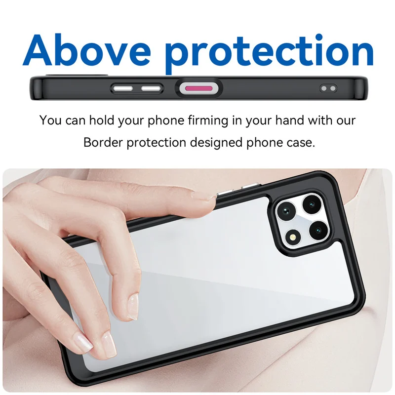 T-Mobile REVVL 7 Revvl7 Case Hybrid Rugged Hard Protection TPU Bumper Crystal Clear Armor Back Cover Case for T-Mobile REVVL 7