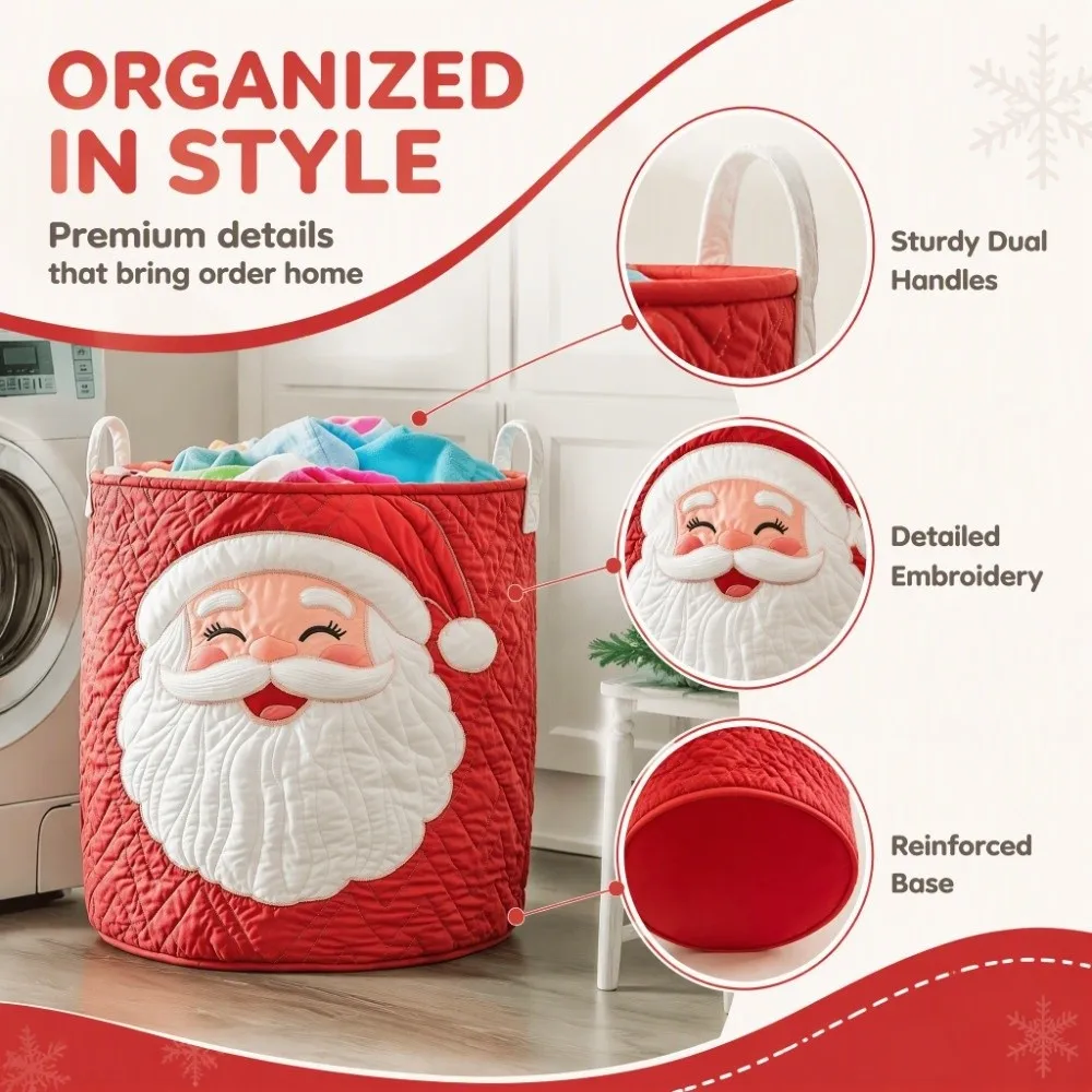 Holiday Rectangular Laundry Basket Storage Snowmen Design Laundry Bin Fabric Storage Basket Holiday 3
