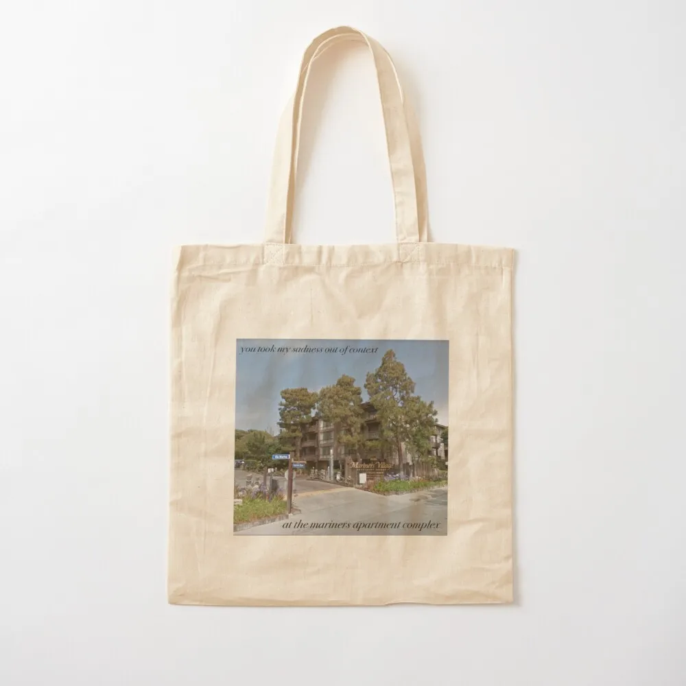 

mariners apartment complex digital lyric design Tote Bag hand bags personalized tote bag