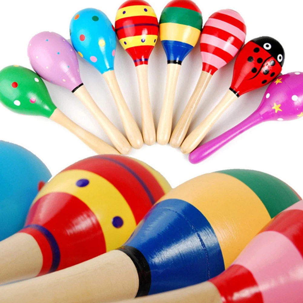 مطرقة رملية خشبية للأطفال الصغار آلة ماراكاس خشبية ملونة آلة موسيقية قرع ماراكاس الهزازات صانعي الضوضاء للأطفال الرضع الصغار #6