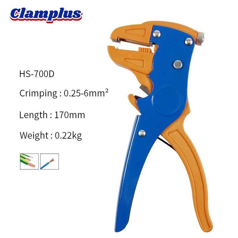 

HS-700D Self-adjusting Insulation Wire Stripper Cutter Mini Hand Tool Wire Stripper Pliers Clamp Electrician Multitool