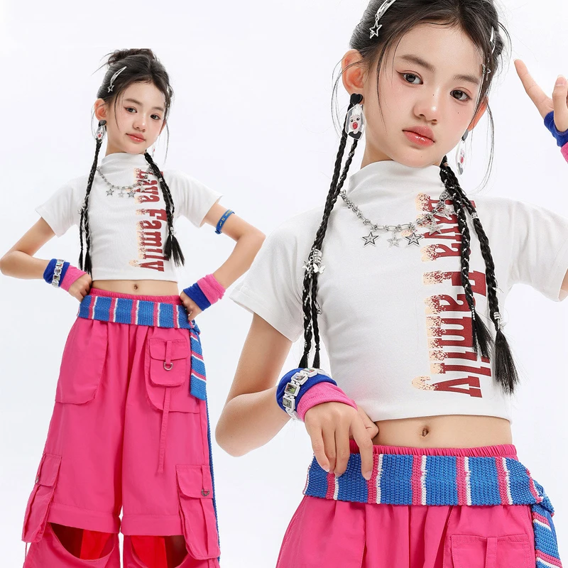 

Summer Kids Hip Hop Dance Clothes For Girls Jazz Dance Costume Street Wear Children'S Ballroom Dance Performance Wear XS11454