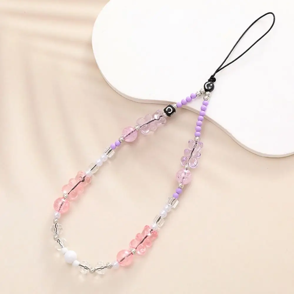 

Handmade Beaded Phone Lanyard Beaded Anti Loss Sling Pearl Phone Chain Colorful Wrist Strap Cellphone Charm Christmas Present