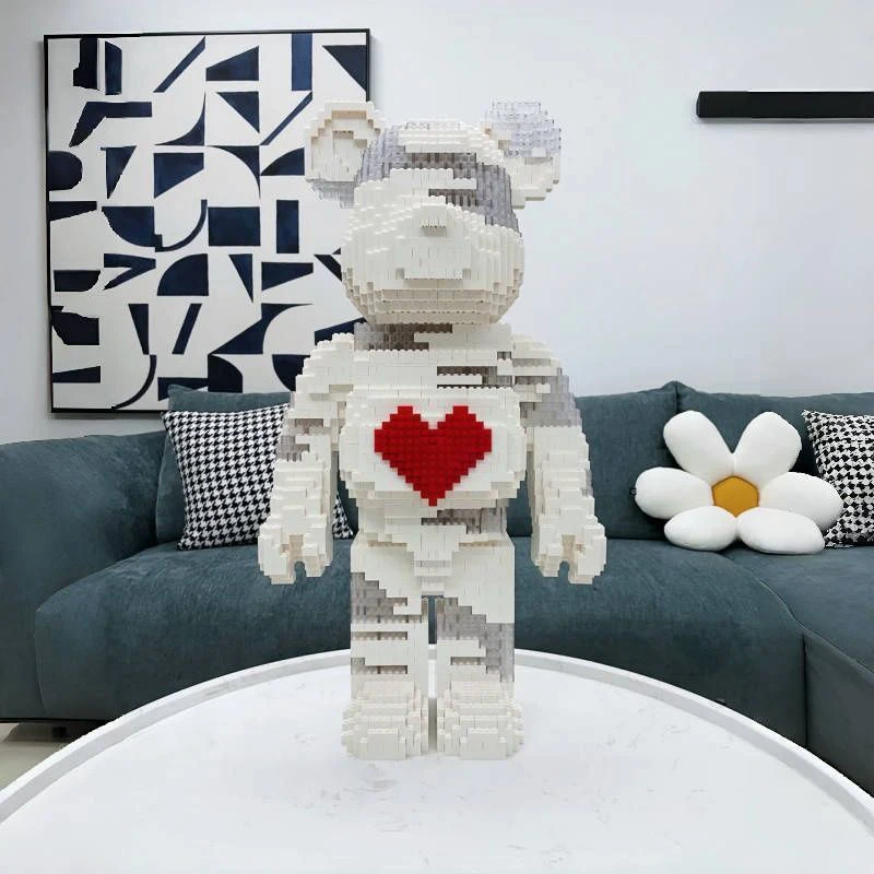 

VOCKOO Creative series 73CM high super violent bear 2888pcsDIY educational model building block toy girl birthday gift
