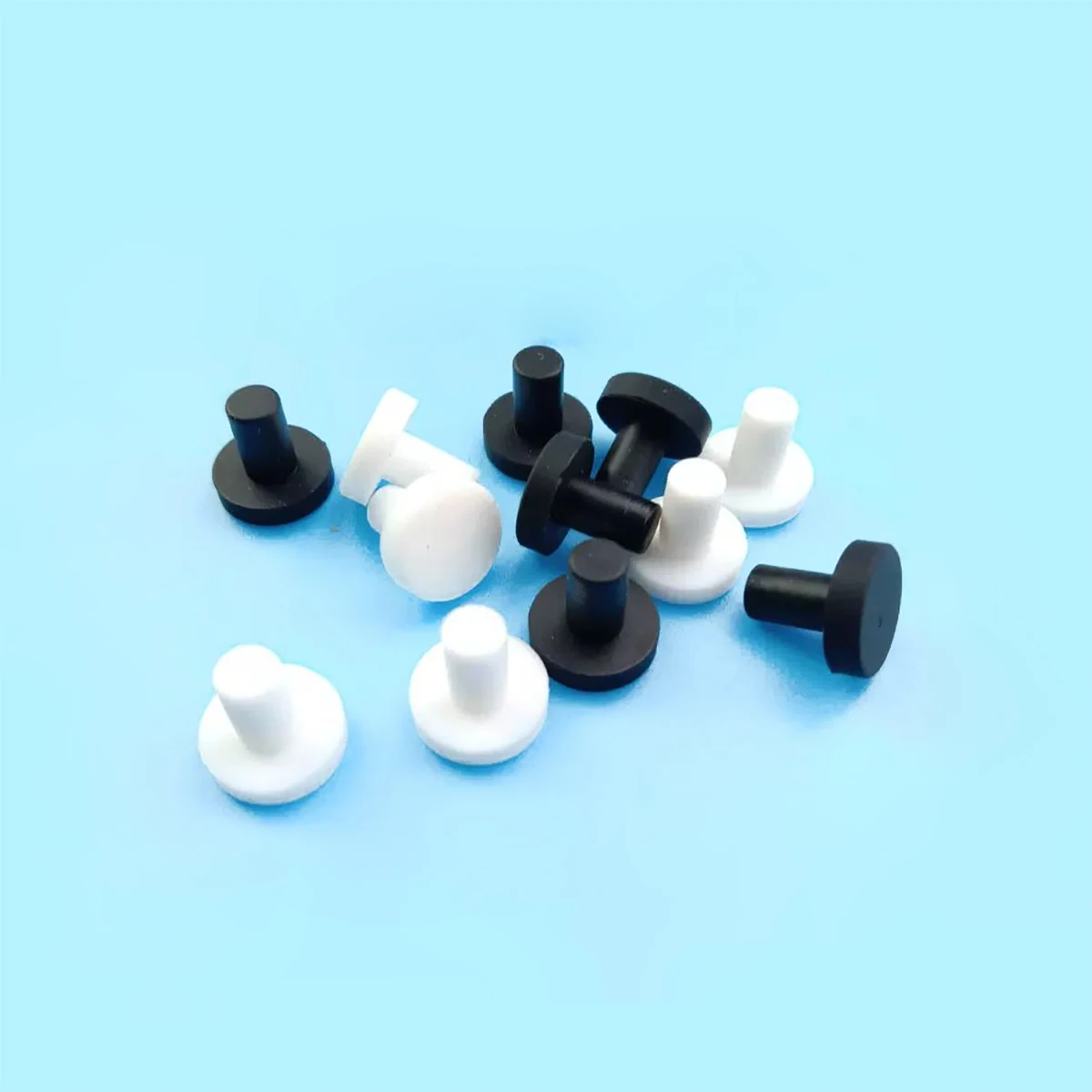 Black Silicone T-type Solid Plug High-Temperature Resistant Test Tube Bottle Mouth/Screw/Panel Hole Plug 2.7mm3mm 4mm5mm-14mm