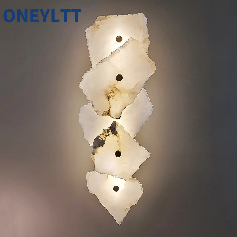 

Natural marble wall lamp design sense bedroom bedside modern living room background wall lamp staircase corridor wall lamp