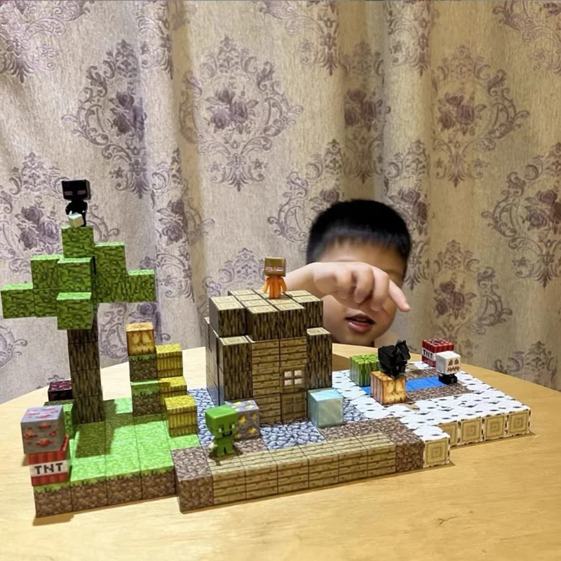 50-300PCS Magnetic Blocks Game Mine Magnet World Toys For Boys Girls  Montessori Sensory Cubes For Toddlers Gift