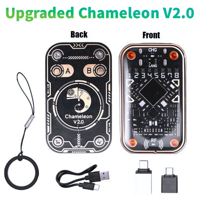 B18B Chameleon Ultra V2.0 RFID Smart Chip Reader Restart Emulator 125K 13.56M IC ID Card Decode NFC Key Duplicator