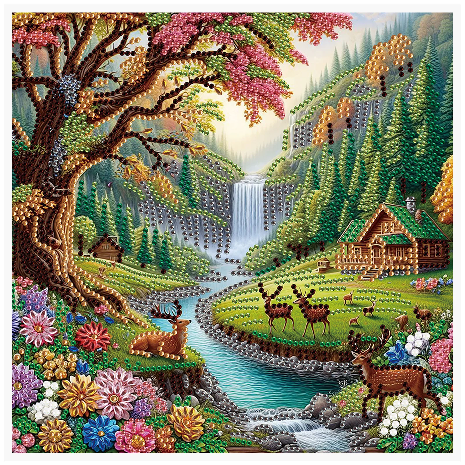 5D DIY Diamond Painting Kit Deer Landscape Decoration DIY Alien Diamond Mosaic Art Gift Crafts Wall Home Decoration